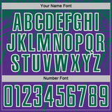 Custom Purple Kelly Green-White Splash Sports Sublimation Soccer Uniform Jersey
