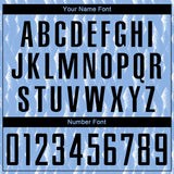 Custom Light Blue Black-White Argentina Splatter Pattern Sports Sublimation Soccer Uniform Jersey