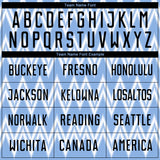 Custom Light Blue Black-White Argentina Zigzag Pattern Sports Sublimation Soccer Uniform Jersey