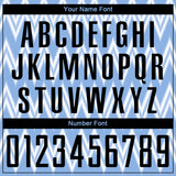 Custom Light Blue Black-White Argentina Zigzag Pattern Sports Sublimation Soccer Uniform Jersey