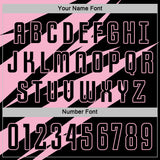 Custom Light Pink Black Abstract Line Sports Sublimation Soccer Uniform Jersey