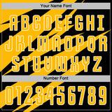 Custom Gold Black-White Abstract Line Sports Sublimation Soccer Uniform Jersey