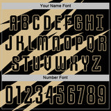Custom Vegas Gold Black Abstract Line Sports Sublimation Soccer Uniform Jersey