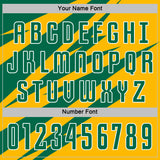 Custom Kelly Green Gold-White Abstract Line Sports Sublimation Soccer Uniform Jersey