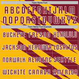 Custom Crimson Gold-White Abstract Line Sports Sublimation Soccer Uniform Jersey