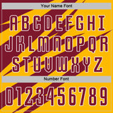 Custom Crimson Gold-White Abstract Line Sports Sublimation Soccer Uniform Jersey