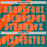 Custom Orange Teal-White Abstract Line Sports Sublimation Soccer Uniform Jersey