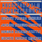 Custom Royal Orange-White Abstract Line Sports Sublimation Soccer Uniform Jersey