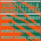 Custom Kelly Green Orange-White Abstract Line Sports Sublimation Soccer Uniform Jersey