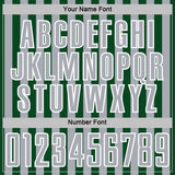 Custom Green Gray-White Stripe Sports Sublimation Soccer Uniform Jersey