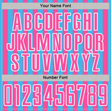 Custom Sky Blue Pink-White Stripe Sports Sublimation Soccer Uniform Jersey