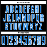 Custom Black Powder Blue-White Abstract Line Sports Sublimation Soccer Uniform Jersey