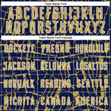 Custom Navy Old Gold-White Abstract Line Sports Sublimation Soccer Uniform Jersey