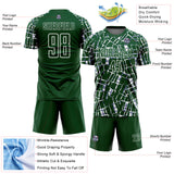 Custom Green White Abstract Line Sports Sublimation Soccer Uniform Jersey