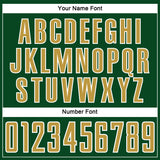Custom Green Old Gold-White Abstract Line Sports Sublimation Soccer Uniform Jersey