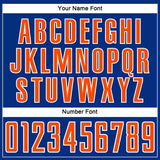 Custom Royal Orange-White Abstract Line Sports Sublimation Soccer Uniform Jersey