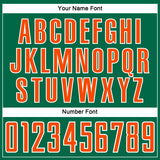 Custom Kelly Green Orange-White Abstract Line Sports Sublimation Soccer Uniform Jersey