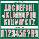 Custom Kelly Green Medium Pink-White Abstract Line Sports Sublimation Soccer Uniform Jersey