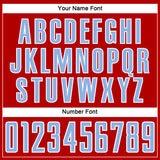 Custom Red Light Blue-White Abstract Line Sports Sublimation Soccer Uniform Jersey