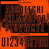 Custom Black Orange Abstract Brush Stroke Sports Sublimation Soccer Uniform Jersey