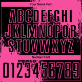Custom Black Pink Abstract Brush Stroke Sports Sublimation Soccer Uniform Jersey