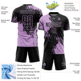 Custom Black Light Purple Abstract Brush Stroke Sports Sublimation Soccer Uniform Jersey