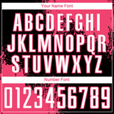 Custom Black White-Neon Pink Abstract Brush Stroke Sports Sublimation Soccer Uniform Jersey