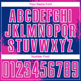 Custom Royal Deep Pink-White Abstract Brush Stroke Sports Sublimation Soccer Uniform Jersey