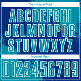 Custom Royal Teal-White Abstract Brush Stroke Sports Sublimation Soccer Uniform Jersey