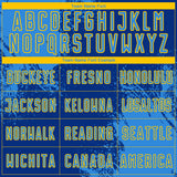 Custom Royal Powder Blue-Yellow Abstract Brush Stroke Sports Sublimation Soccer Uniform Jersey