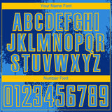 Custom Royal Powder Blue-Yellow Abstract Brush Stroke Sports Sublimation Soccer Uniform Jersey