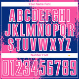 Custom Royal Pink-White Abstract Brush Stroke Sports Sublimation Soccer Uniform Jersey