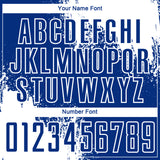Custom Royal White Abstract Brush Stroke Sports Sublimation Soccer Uniform Jersey