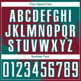 Custom Crimson White-Teal Abstract Brush Stroke Sports Sublimation Soccer Uniform Jersey