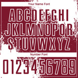 Custom Crimson White Abstract Brush Stroke Sports Sublimation Soccer Uniform Jersey