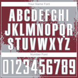 Custom Burgundy White-Gray Abstract Brush Stroke Sports Sublimation Soccer Uniform Jersey