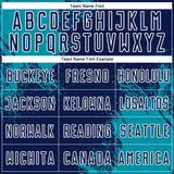 Custom Navy Teal-White Abstract Brush Stroke Sports Sublimation Soccer Uniform Jersey