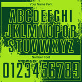 Custom Green Neon Green Abstract Brush Stroke Sports Sublimation Soccer Uniform Jersey