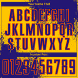 Custom Yellow Dark Purple-Orange Abstract Brush Stroke Sports Sublimation Soccer Uniform Jersey
