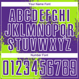 Custom Purple Neon Green-White Abstract Brush Stroke Sports Sublimation Soccer Uniform Jersey
