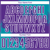 Custom Purple Teal-White Abstract Brush Stroke Sports Sublimation Soccer Uniform Jersey