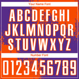 Custom Purple White-Orange Abstract Brush Stroke Sports Sublimation Soccer Uniform Jersey