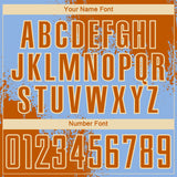 Custom Light Blue Texas Orange-Cream Abstract Brush Stroke Sports Sublimation Soccer Uniform Jersey