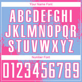 Custom Light Blue White-Pink Abstract Brush Stroke Sports Sublimation Soccer Uniform Jersey