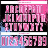 Custom Black Pink Light Blue-White Abstract Brush Stroke Sports Sublimation Soccer Uniform Jersey