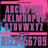 Custom Black Pink-Sky Blue Abstract Brush Stroke Sports Sublimation Soccer Uniform Jersey
