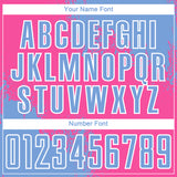 Custom Pink Light Blue-White Abstract Brush Stroke Sports Sublimation Soccer Uniform Jersey