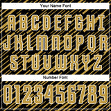 Custom Black Old Gold-White Line Sports Sublimation Soccer Uniform Jersey