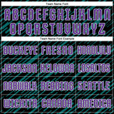 Custom Black Purple Teal-White Line Sports Sublimation Soccer Uniform Jersey