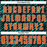 Custom Black Orange Aqua-White Line Sports Sublimation Soccer Uniform Jersey